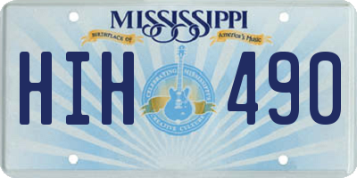 MS license plate HIH490