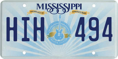 MS license plate HIH494
