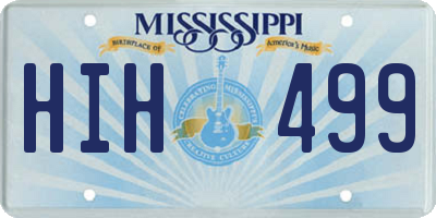 MS license plate HIH499