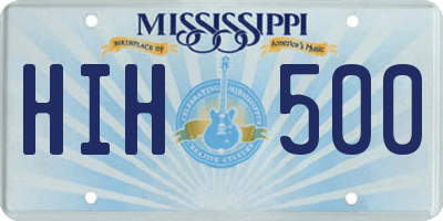 MS license plate HIH500