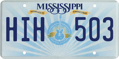 MS license plate HIH503
