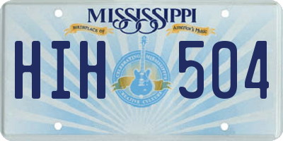 MS license plate HIH504