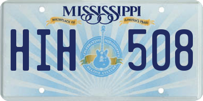 MS license plate HIH508