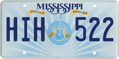 MS license plate HIH522