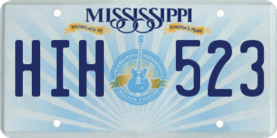 MS license plate HIH523