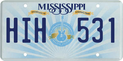 MS license plate HIH531