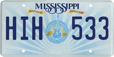 MS license plate HIH533