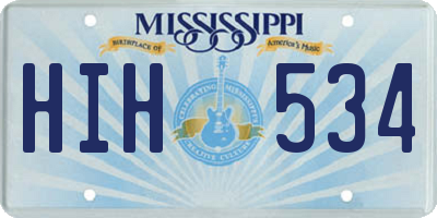 MS license plate HIH534