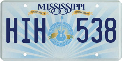 MS license plate HIH538