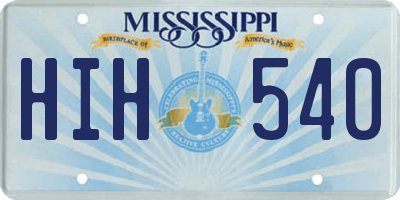 MS license plate HIH540