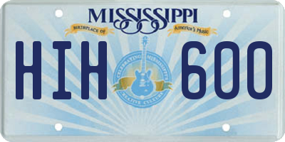 MS license plate HIH600