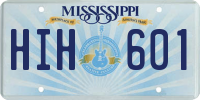 MS license plate HIH601