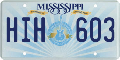 MS license plate HIH603