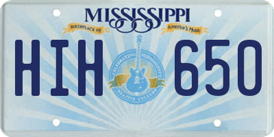 MS license plate HIH650