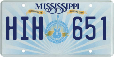 MS license plate HIH651