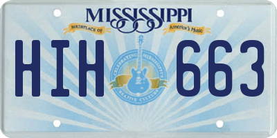 MS license plate HIH663