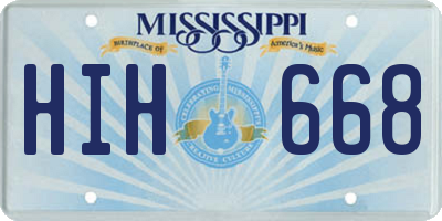 MS license plate HIH668