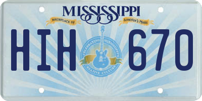 MS license plate HIH670