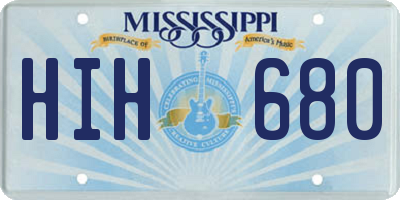 MS license plate HIH680