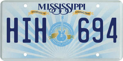 MS license plate HIH694