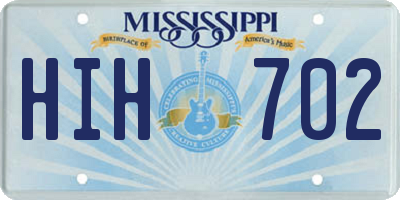 MS license plate HIH702