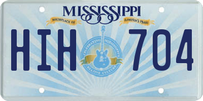 MS license plate HIH704