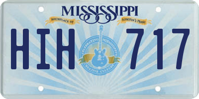 MS license plate HIH717