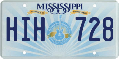 MS license plate HIH728