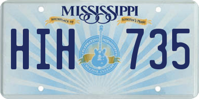MS license plate HIH735