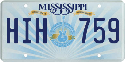 MS license plate HIH759