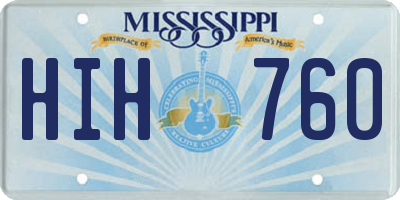 MS license plate HIH760