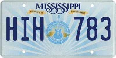 MS license plate HIH783