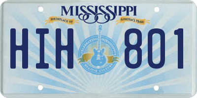 MS license plate HIH801
