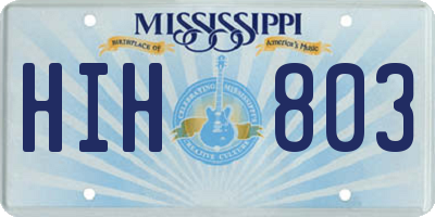 MS license plate HIH803