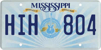 MS license plate HIH804