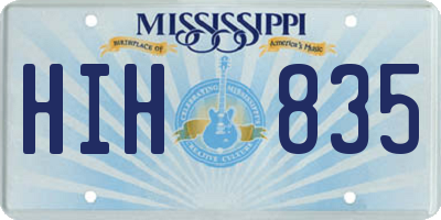 MS license plate HIH835