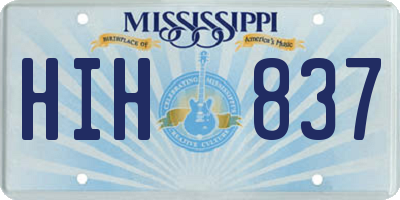 MS license plate HIH837