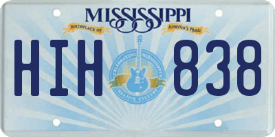 MS license plate HIH838
