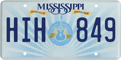 MS license plate HIH849