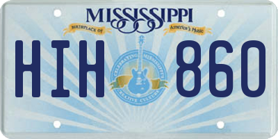 MS license plate HIH860