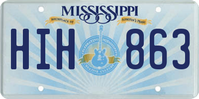 MS license plate HIH863