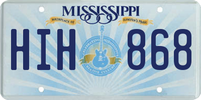 MS license plate HIH868