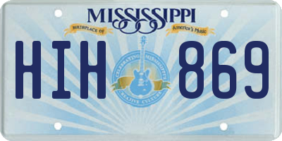 MS license plate HIH869