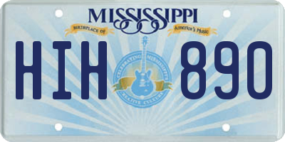 MS license plate HIH890