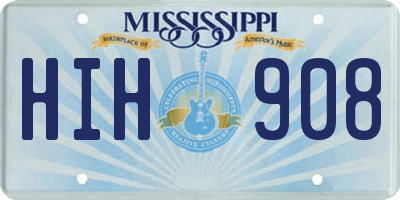 MS license plate HIH908