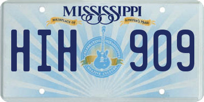 MS license plate HIH909
