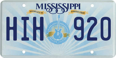 MS license plate HIH920