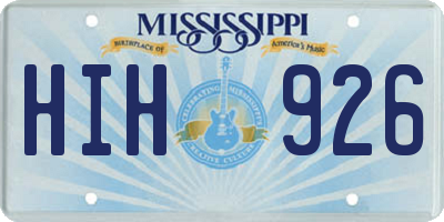 MS license plate HIH926