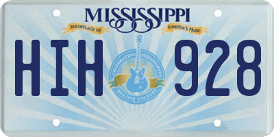 MS license plate HIH928
