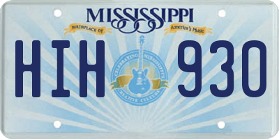 MS license plate HIH930